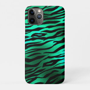 Funda Para iPhone 11 Pro Rayas de tigre negro verde esmeralda Animales salv