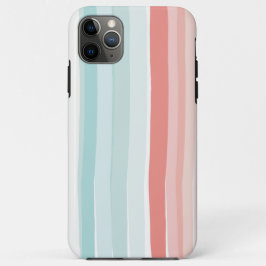 Funda Para iPhone 11 Pro Max Rayas de verano en coral y turquesa