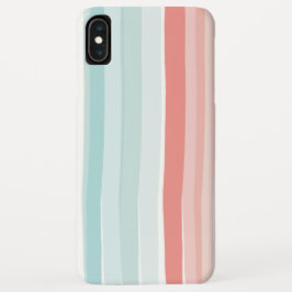 Funda Para iPhone XS Max Rayas de verano en coral y turquesa