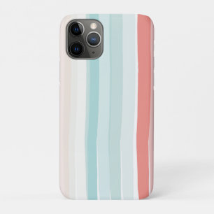 Funda Para iPhone 11 Pro Rayas de verano en coral y turquesa