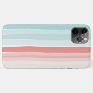 Funda Para iPhone 11 Pro Max Rayas de verano en coral y turquesa