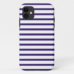 Funda Para iPhone 11 Rayas del marinero - azules marinos y blanco