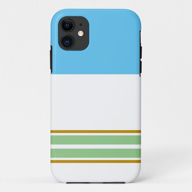 Funda De Case-Mate Para iPhone Rayas Deportivas Azul Celeste Blanco Verde Claro (Reverso)