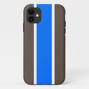 Funda Para iPhone 11 Rayas Deportivas Azules Brillantes Blancas Marrone