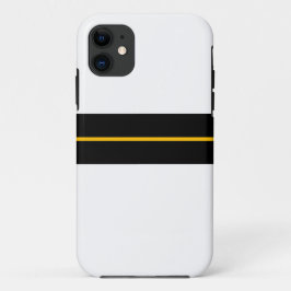 Funda Para iPhone 11 Rayas Deportivas Negras Amarillas Naranjas Sobre B