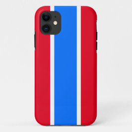 Funda Para iPhone 11 Rayas Deportivas Rojas Blancas y Azules Brillantes