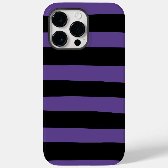 Funda De Case-Mate Para iPhone Rayas desiguales en morado y negro (Reverso )