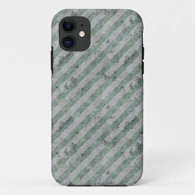 Funda De Case-Mate Para iPhone Rayas diagonales gruesas verdes (Reverso)