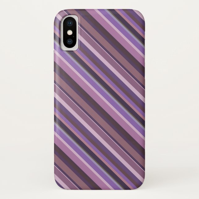 Funda De Case-Mate Para iPhone Rayas diagonales malvas (Reverso)