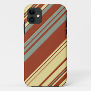 Funda Para iPhone 11 Rayas diagonales marrones y amarillas