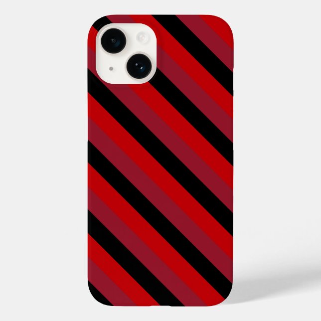 Funda De Case-Mate Para iPhone rayas diagonales rojas en negrita (Reverso )
