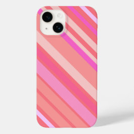 Funda Para iPhone 14 De Case-Mate Rayas diagonales rosadas modernas