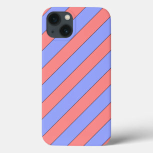 Funda Para iPhone 13 rayas diagonales rosadas y violetas