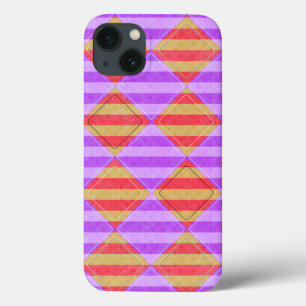 Funda Para iPhone 13 Rayas, diamantes, patrón de punto de Shirley Taylo