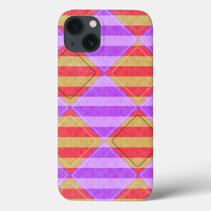 Funda Para iPhone 13 Rayas, diamantes, patrón de punto de Shirley Taylo