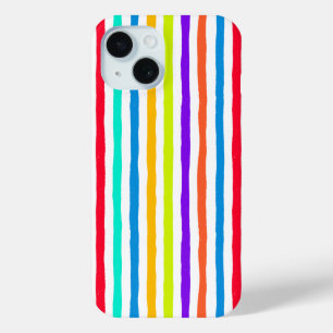 Funda Para iPhone 15 Rayas dibujadas a mano en brillantes colores de ar