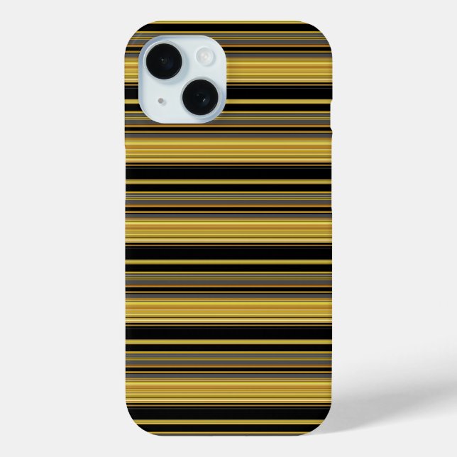 Funda De Case-Mate Para iPhone Rayas doradas negras lindas (Reverso )