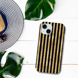 Funda Para iPhone 15 Rayas doradas y negras