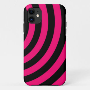 Funda Para iPhone 11 Rayas en espiral rosadas y negras