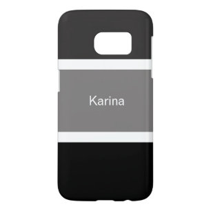 Funda Para Samsung Galaxy S7 Rayas Gris Y Blancas Personalizadas Elegante
