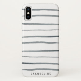 Funda Para iPhone X Rayas grises acuáticas