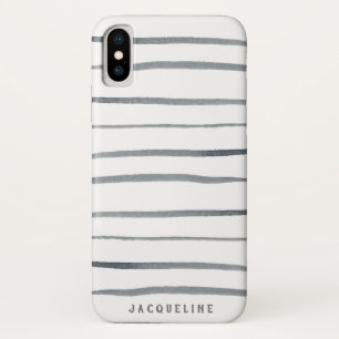 Funda Para iPhone X Rayas grises acuáticas