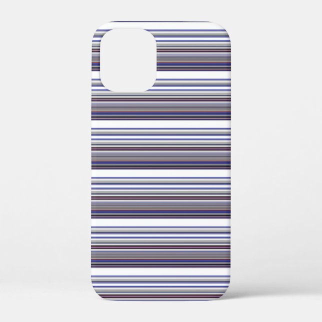 Funda De Case-Mate Para iPhone Rayas grises azules modernas lindas (Reverso )