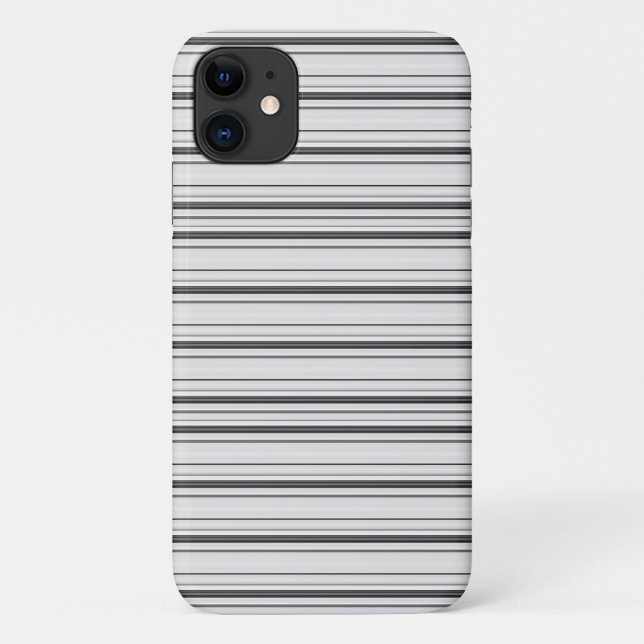 Funda De Case-Mate Para iPhone Rayas grises blancas lindas (Reverso)