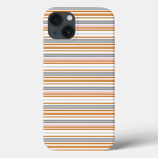 Funda De Case-Mate Para iPhone Rayas grises marrones lindas (Reverso)