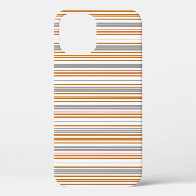Funda De Case-Mate Para iPhone Rayas grises marrones lindas (Reverso )