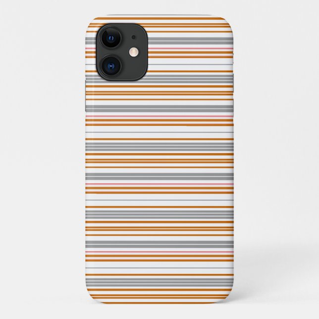 Funda De Case-Mate Para iPhone Rayas grises marrones lindas (Reverso)