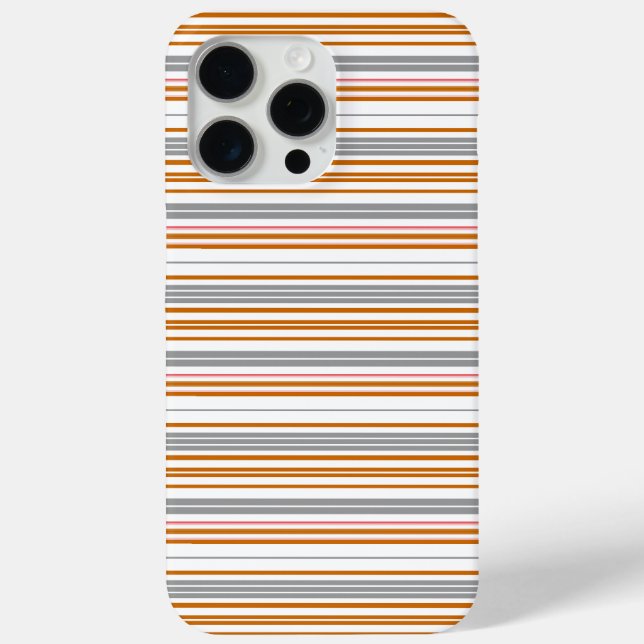 Funda De Case-Mate Para iPhone Rayas grises marrones lindas (Reverso )