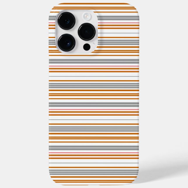 Funda De Case-Mate Para iPhone Rayas grises marrones lindas (Reverso)