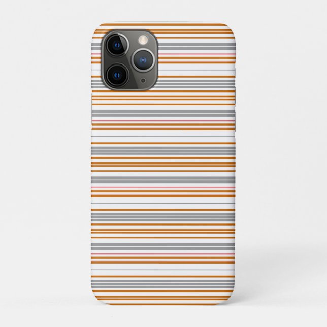 Funda De Case-Mate Para iPhone Rayas grises marrones lindas (Reverso)