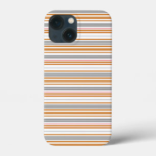 Funda Para iPhone 13 Mini Rayas grises marrones lindas