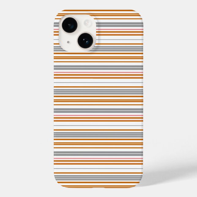 Funda De Case-Mate Para iPhone Rayas grises marrones lindas (Reverso )