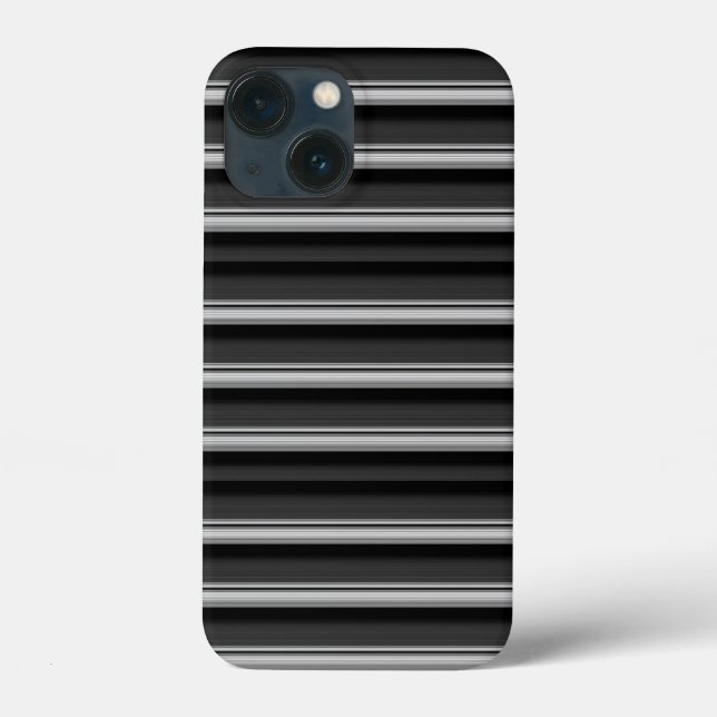 Funda De Case-Mate Para iPhone Rayas grises negras lindas (Reverso )