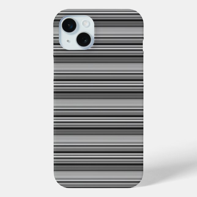 Funda De Case-Mate Para iPhone Rayas grises negras lindas  (Reverso )