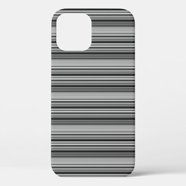 Funda De Case-Mate Para iPhone Rayas grises negras lindas  (Reverso )