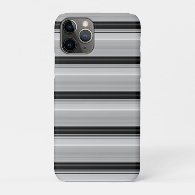 Funda De Case-Mate Para iPhone Rayas grises negras lindas (Reverso)