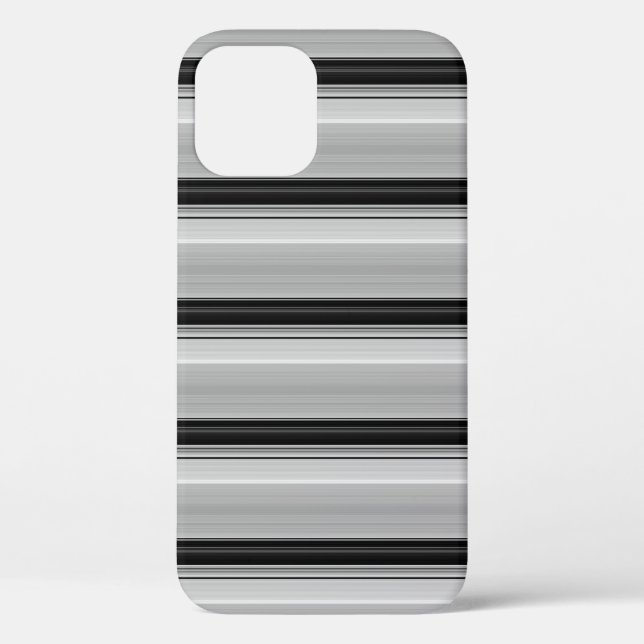 Funda De Case-Mate Para iPhone Rayas grises negras lindas (Reverso )