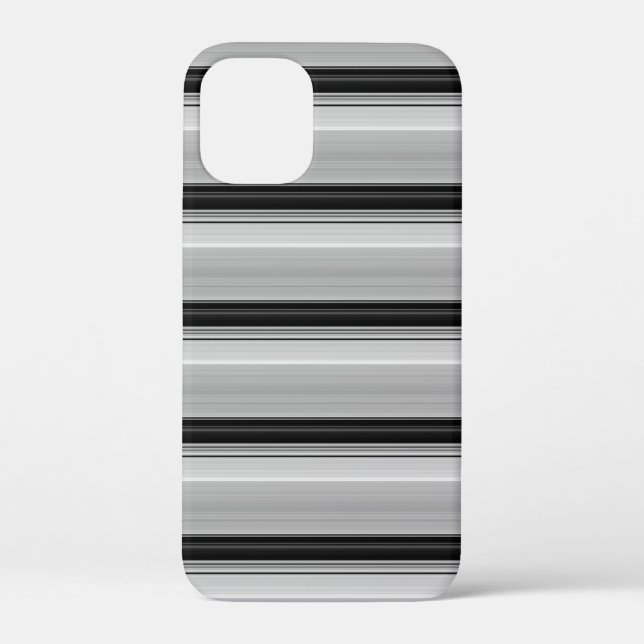 Funda De Case-Mate Para iPhone Rayas grises negras lindas (Reverso )
