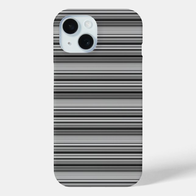 Funda De Case-Mate Para iPhone Rayas grises negras lindas  (Reverso )