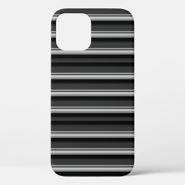 Funda De Case-Mate Para iPhone Rayas grises negras lindas (Reverso )