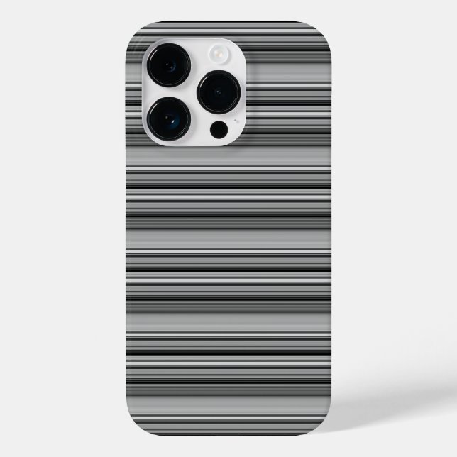 Funda De Case-Mate Para iPhone Rayas grises negras lindas  (Reverso )