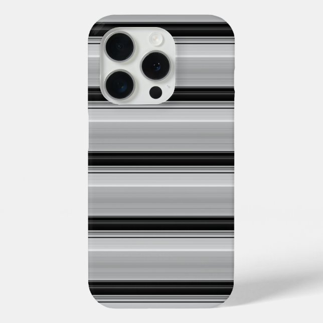 Funda De Case-Mate Para iPhone Rayas grises negras lindas (Reverso )