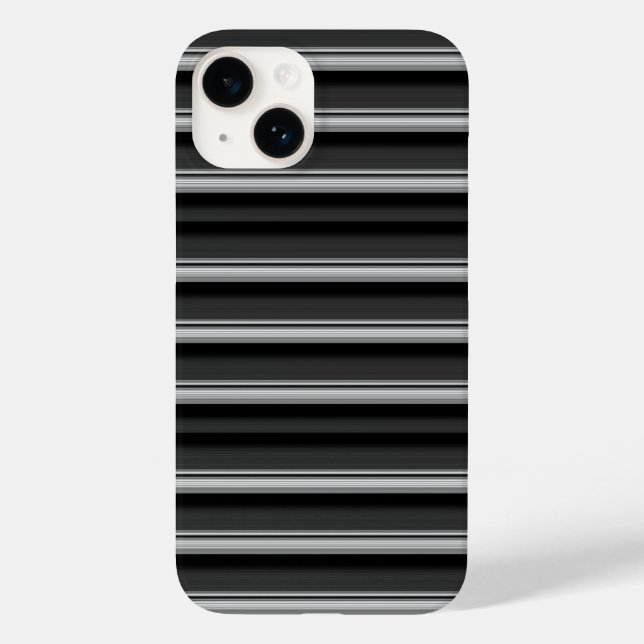 Funda De Case-Mate Para iPhone Rayas grises negras lindas (Reverso )
