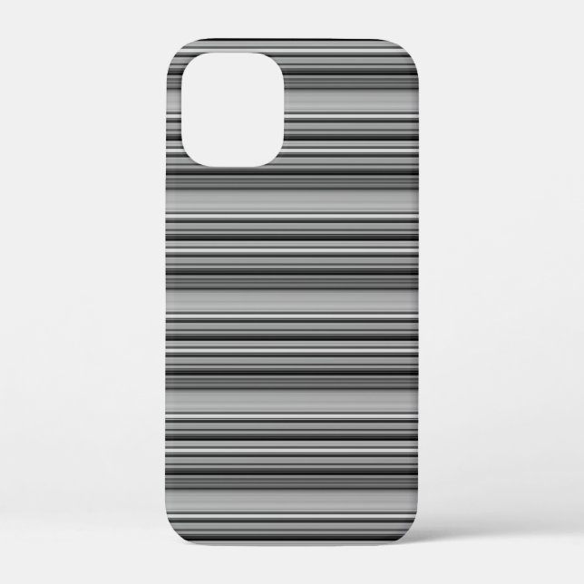 Funda De Case-Mate Para iPhone Rayas grises negras lindas  (Reverso )