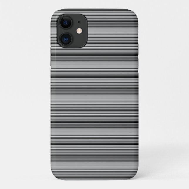 Funda De Case-Mate Para iPhone Rayas grises negras lindas  (Reverso)