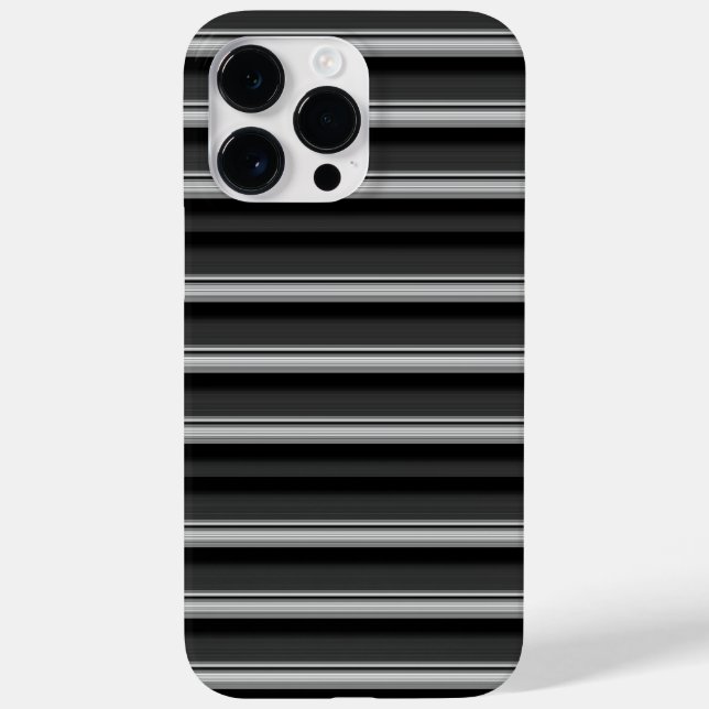 Funda De Case-Mate Para iPhone Rayas grises negras lindas (Reverso)